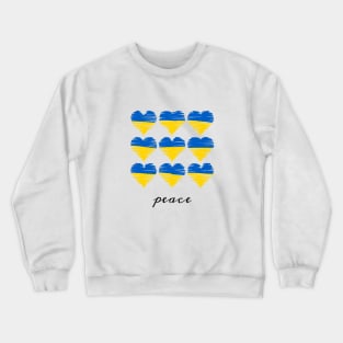 Ukrainian Flag color hand drawn heart, Peace for Ukraine Crewneck Sweatshirt